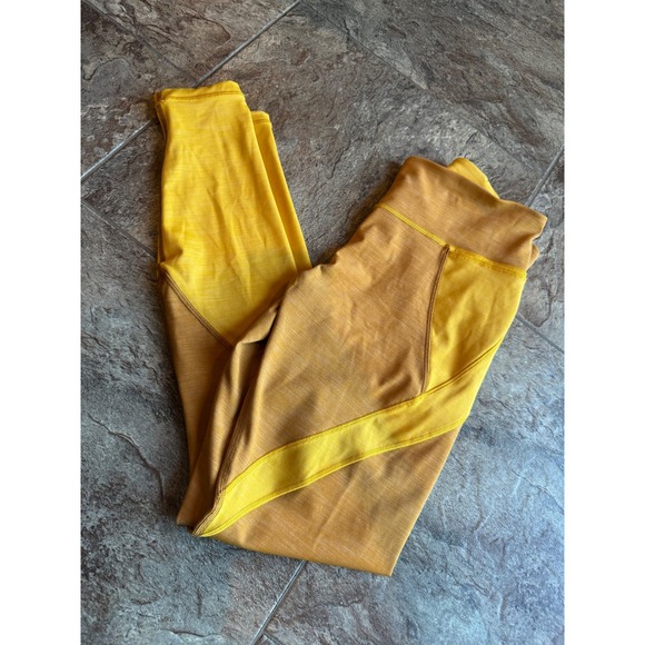 Lululemon Early Extension High-Rise Tight Heathered Fools Gold Pockets Sz 8 EUC - Picture 2 of 5